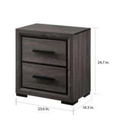 Soami Contemporary Grey Wood Wood 2-Piece Panel Bedroom Set With Shelves By Strick & Bolton - California King -Bed Frame Shop 00000c6c f632 4e38 8ebe 0e6d55df575c