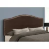 Bed/ Headboard Only/ Queen Size/ Bedroom/ Upholstered/ Pu Leather Look/ Brown/ Transitional