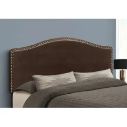 Bed/ Headboard Only/ Queen Size/ Bedroom/ Upholstered/ Pu Leather Look/ Brown/ Transitional