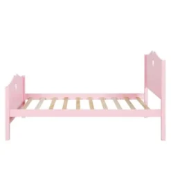 Merax Twin Platform Bed With Love Shaped Headboard And Footboard - Pink -Bed Frame Shop 008a9f04 fa7c 4fd8 ad3c 31e099dabe23