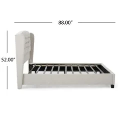 Costello Upholstered Tufted Fabric Queen Bed Set By Christopher Knight Home - Ivory -Bed Frame Shop 0184127a fddd 46b5 b8ba f6901f4d72e2