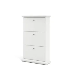 Porch & Den Virginia Contemporary 3-Drawer White Shoe Storage Cabinet - White