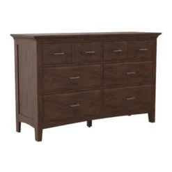 Modern Mission 6 Drawer Dresser In Vintage Oak Finish - Vintage Oak - 6-drawer