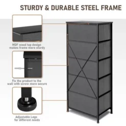 VredHom 5 Drawers Vertical Dresser Storage Tower - Black - 5-drawer -Bed Frame Shop 029353f6 e253 4dd9 a9e8 d1147f7dcb3e