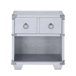 1 Drawer Nightstand With One Open Compartment In Gray Finish - Gray - 1-drawer