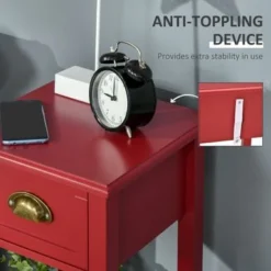 HOMCOM 2-Tier Night Stand With Drawer, Narrow End Table With Bottom Shelf, For Living Room Or Bedroom - Black -Bed Frame Shop 02bbaefb 9135 45c3 b0df c58ffe6f4b1a