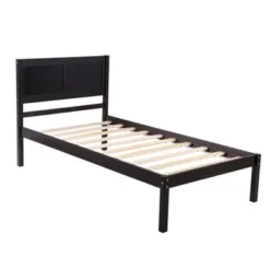 Wood Platform Bed Twin Size Platform Bed With Headboard - White -Bed Frame Shop 02cebed3 bd14 41ed 856c 18b96fa84464