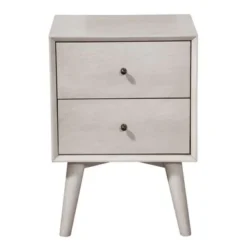 Alpine Furniture Flynn Mid Century Modern 2 Drawer Nightstand In Gray - Grey - 2-drawer -Bed Frame Shop 02d091f1 f07d 490f 86c8 c13945291b13