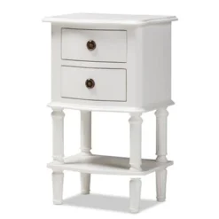 Farmhouse White Finished 2-Drawer Nightstand By Baxton Studio -Bed Frame Shop 034cc954 d706 4ba3 bd1b 12a186cc1379