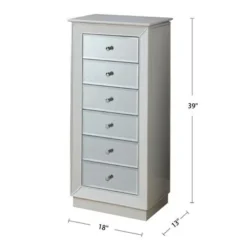 Jewelry Armoire With 6 Storage Drawers In White - White -Bed Frame Shop 036d7b4b af16 4258 a569 244962453be8