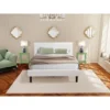 3 Piece Bedroom Set - 1 Wood Bed Upholstered White Velvet Fabric And 2 Night Stands - Clover Green Finish Nightstand - NL19Q-2BF12