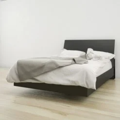 Nexera Corbo Platform Bed With Headboard, Black - Full