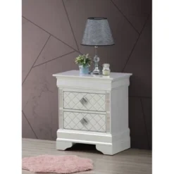 Verona Mirrored Wood 2-drawer Nightstand - Charcoal -Bed Frame Shop 055ac26d fdda 434b a0c7 f7198991b49d