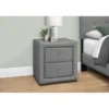 Bedroom Accent/ Nightstand/ End/ Side/ Lamp/ Storage Drawer/ Bedroom/ Upholstered/ Pu Leather Look/ Grey/ Transitional