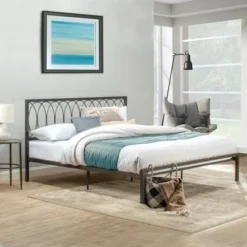 Hillsdale Furniture Naomi Metal Platform Bed - Grey - Full -Bed Frame Shop 057cb63c 395a 4c7c 9fd1 5c2250a06ce5