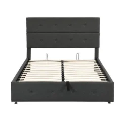 Nestfair Upholstered Platform Bed With Underneath Storage - Grey - Queen -Bed Frame Shop 05a733e1 0181 4025 955b 722845ff8ad3