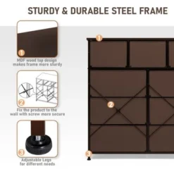 VredHom Extra Wide 9 Drawers Fabric Dresser Storage Organizer - Grey - 9-drawer -Bed Frame Shop 0605e6e7 cf46 48ba 9d8e 1a8f99b79395