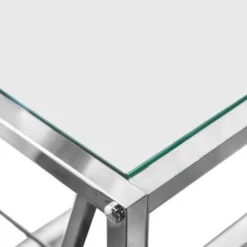 DH LUX Glam Glass Vanity Table And Stool Set By Denhour - Chrome -Bed Frame Shop 0621f9ef e73e 4c91 9b77 f1116bd0dd06