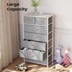 Pellebant 7-Drawer Storage Chest Dresser - Grey - 7-drawer -Bed Frame Shop 065aabd7 38d0 4d4a 8707 6e63f53331f4