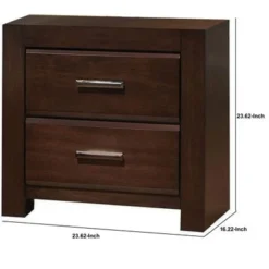 Wooden Two Drawer Nightstand In Walnut Finish - 2-drawer -Bed Frame Shop 06b97267 c60e 4ddd 815e fc37fd58f31a