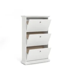 Porch & Den Virginia Contemporary 3-Drawer White Shoe Storage Cabinet - White -Bed Frame Shop 06e9a634 b1bb 49b3 aad4 251e63923df7
