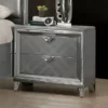 Contemporary Silver Night Stand W/ USB Outlet