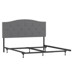 Living Essentials By Hillsdale Provence Upholstered Arch Adjustable Tufted Headboard With Frame - Glacier Gray - King -Bed Frame Shop 07873259 03ae 43a5 8072 b29060b58b90