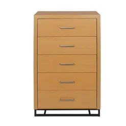 Beeson 5 Drawer Dresser By Christopher Knight Home - Maple/Black