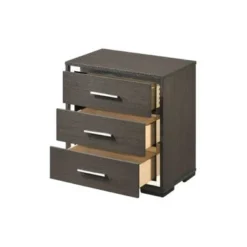 3 Drawers Nightstand With USB Port In Gray Oak Finish - Gray Oak - 2-drawer -Bed Frame Shop 090fc988 6498 4b7e bf13 b2ebcba44cc7
