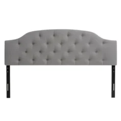 Copper Grove Kalene Upholstered Diamond-tufted Arched King Panel Headboard - Silver