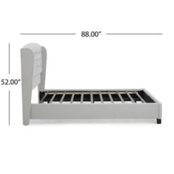 Costello Upholstered Tufted Fabric Queen Bed Set By Christopher Knight Home - Ivory -Bed Frame Shop 09b39d3d 9148 48fe 9588 66810303e6b1