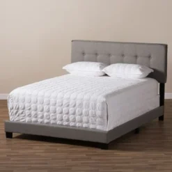 Contemporary Fabric Bed By Baxton Studio - Grey - Queen -Bed Frame Shop 0aeeac52 a55c 4587 941b 17d6ccfcb0f6
