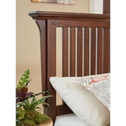 Modern Mission Vintage Oak Finish Wood Bed - King -Bed Frame Shop 0b7c149a 49c1 4bab 9223 658c6c7402e8