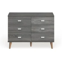 DH BASIC Mid-Century Modern Distressed Grey 47-inch Wide 6-Drawer Dresser With Bar Pulls By Denhour - Grey - 6-drawer -Bed Frame Shop 0c52c332 caf6 4c0f b56a 7a07c55c538e