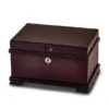 Curata Matte Cherry Finish Bubinga Veneer W/Tray Locking Wooden Jewelry Chest - Brown