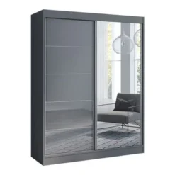 Aria High Gloss 2-door Modern Wardrobe With Mirror - Wenge-47" -Bed Frame Shop 0cd1d26b 8796 47ea befa 4504136b4b74