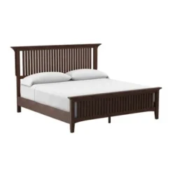 INSPIRED By Bassett Modern Mission Vintage Oak Finish Bed Set - King/Eastern King -Bed Frame Shop 0cfffedc fb99 4689 aa10 de6502a119ee