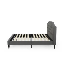 Elinor Upholstered Queen Platform Bed By Christopher Knight Home - Charcoal Gray, Dark Brown -Bed Frame Shop 0d304b87 b4bc 409b 8b45 a3d42d71f95c