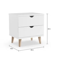 DH BASIC Scandinavian White 2-drawer Nightstand By Denhour - White - 2-drawer -Bed Frame Shop 0dfc32dd 6c86 435a bf16 5b78b1777e38