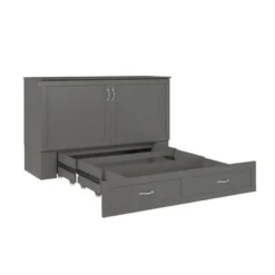 Hamilton Murphy Bed Chest With Storage Drawer And Built-In Charger - Grey - Twin XL -Bed Frame Shop 0f5e4629 b3a2 48f7 9fb7 6f5d3d7172dd