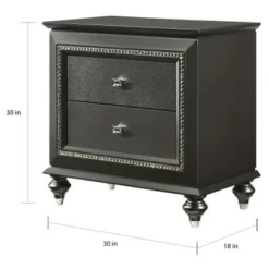 Silver Orchid Brockwell Metallic Gray Nightstand - 2-drawer -Bed Frame Shop 0f8ed76a ca7e 4b45 913a 024c60f3d5c9