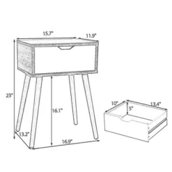 Cement Gray Nightstand With One Drawer,Set Of 2 - Cement Gray -Bed Frame Shop 1099ae98 7ca8 48fa b299 e9c849154cc9