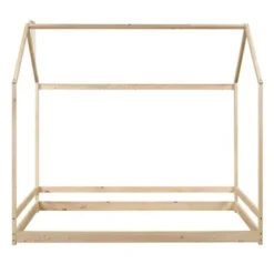 Nestfair Twin Size House Bed Wood Bed - Natural -Bed Frame Shop 10a38546 7345 4a73 9833 6abba5183aaa