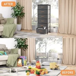 VredHom 6 Drawers Vertical Dresser Storage Tower - Light Grey - 6-drawer -Bed Frame Shop 10e39373 4bf6 4f2f a23d e9bba85d968f