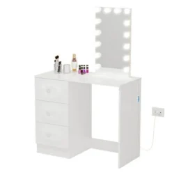 Boahaus Iris Vanity With Light Bulbs - Silver -Bed Frame Shop 10f38a4e 9df5 466a 9c97 9845bc67cf25