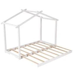 Merax Twin XL/King Size House Platform Bed With Trundle - Grey -Bed Frame Shop 1134e6a2 b0c9 4c63 9c6a 96d480270863