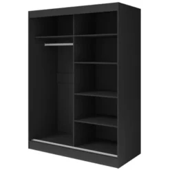 Aria 2 Door Modern High Gloss Wardrobe Armoire - Gray-59" -Bed Frame Shop 1197d875 a463 436e b855 2a270aac6556