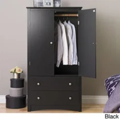 Prepac Sonoma Armoire (2 Finishes) - Black