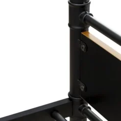 Hedley Bunk Bed Frame With 4 Hard Wood Legs - Twin Bed In Powder Coating Black Color And Brown Wood Laminate - HYT0B01 -Bed Frame Shop 11ec0af8 a1cc 485f 8dbd 87277ba7b079