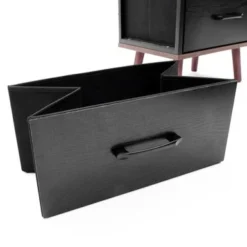 Black Manufactured Wood 4-Drawer Accent Chest With Brown Accents - 4-drawer -Bed Frame Shop 125ccb60 6e6e 409b b76d bb87166c2428